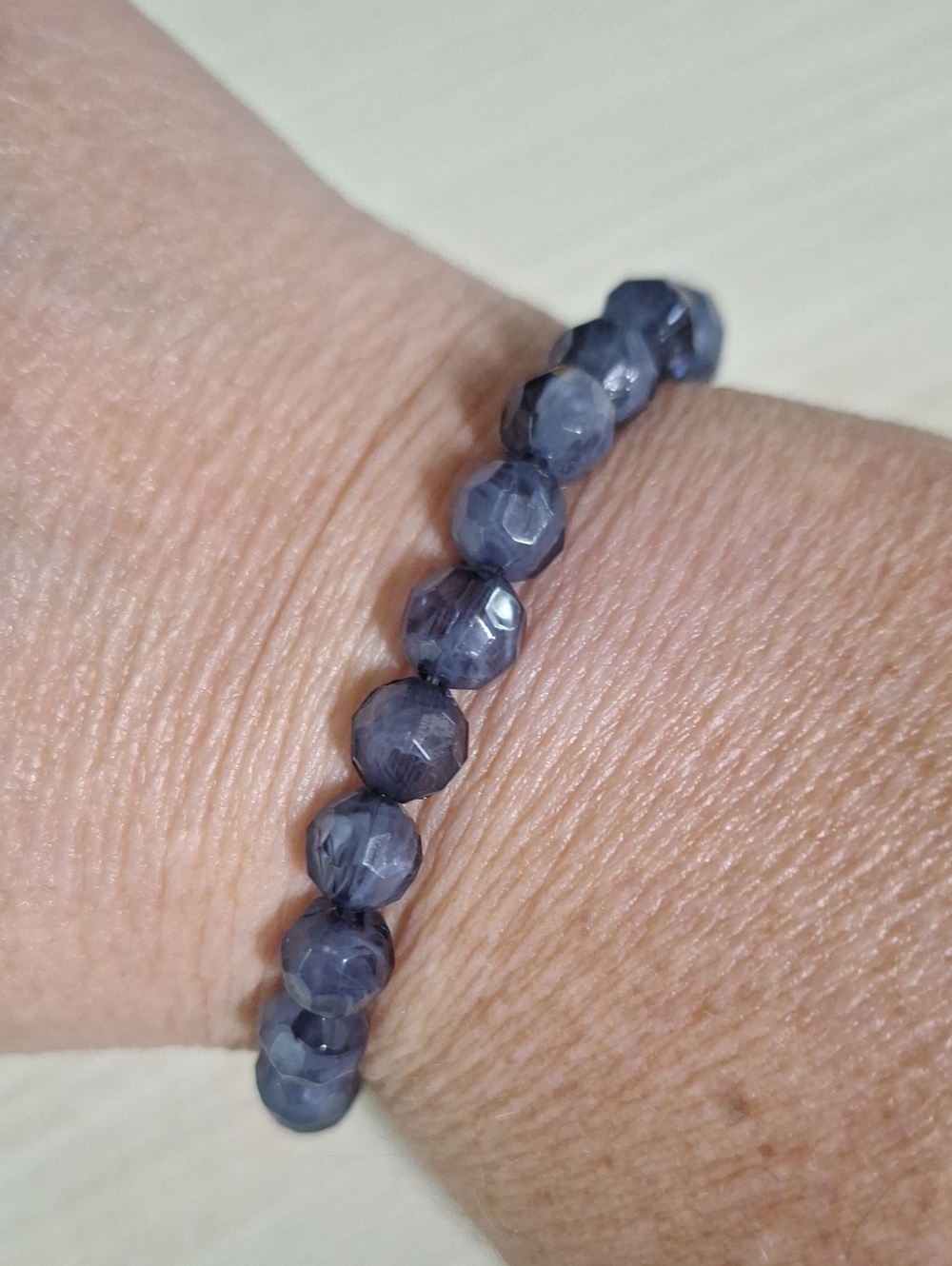Ruby Rd. Periwinkle Faceted Bead Stretch Bracelet